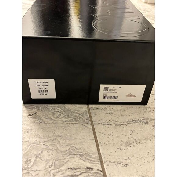 Nib Chloé 25MM Metallic Leather-Suede Kick Sneakers, $795 Sz 38 - Picture 11 of 12